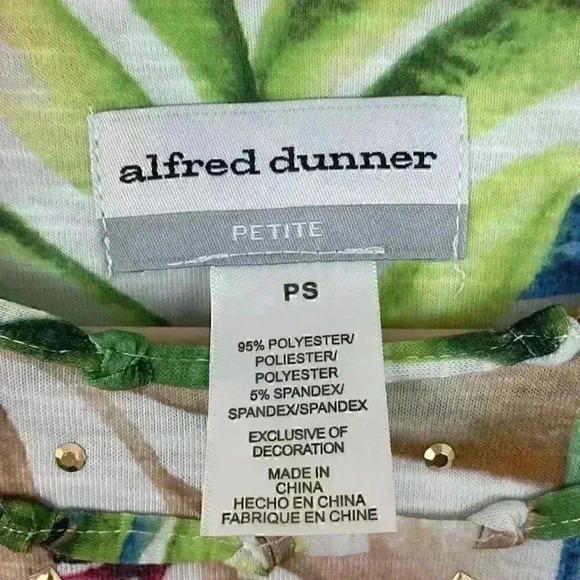 🆕NWT Alfred Dunner Tropical Top With Beade… - Picture 4 of 5